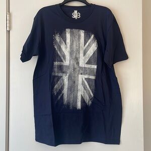 NWOT!!! Blue British flag tee